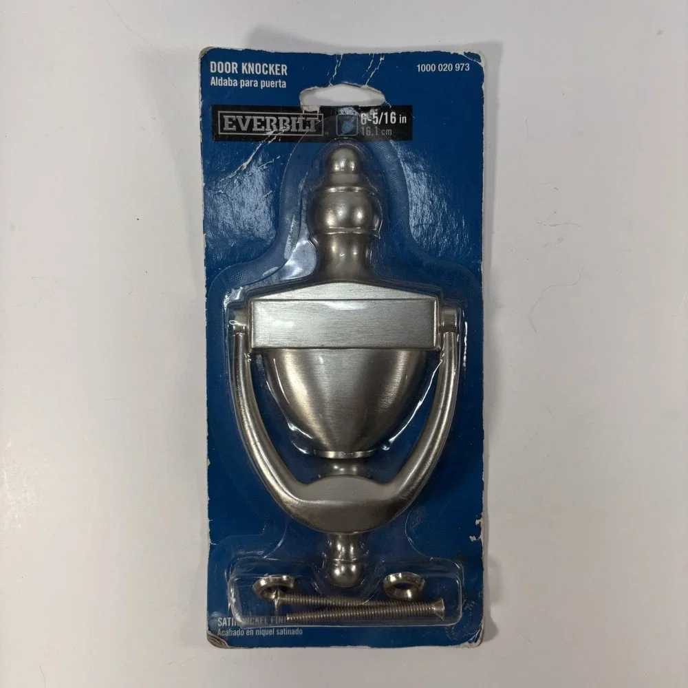 EVERBILT SATIN NICKEL finish DOOR KNOCKER 6-5/16 IN NWT