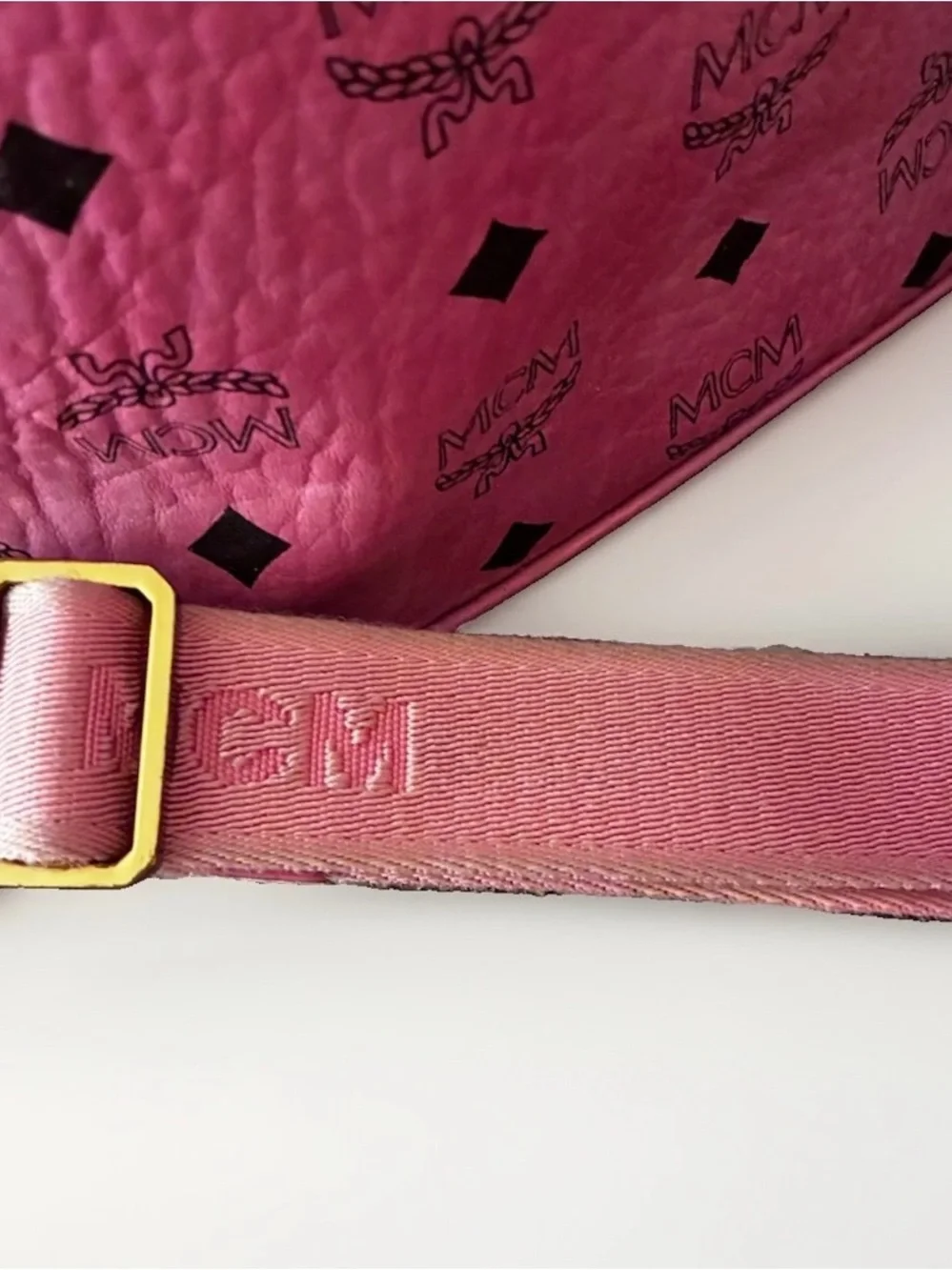 MCM VISETOS STUDDED MEDIUM STARK BACKPACK Bubble Gum Pink MSRP $1498