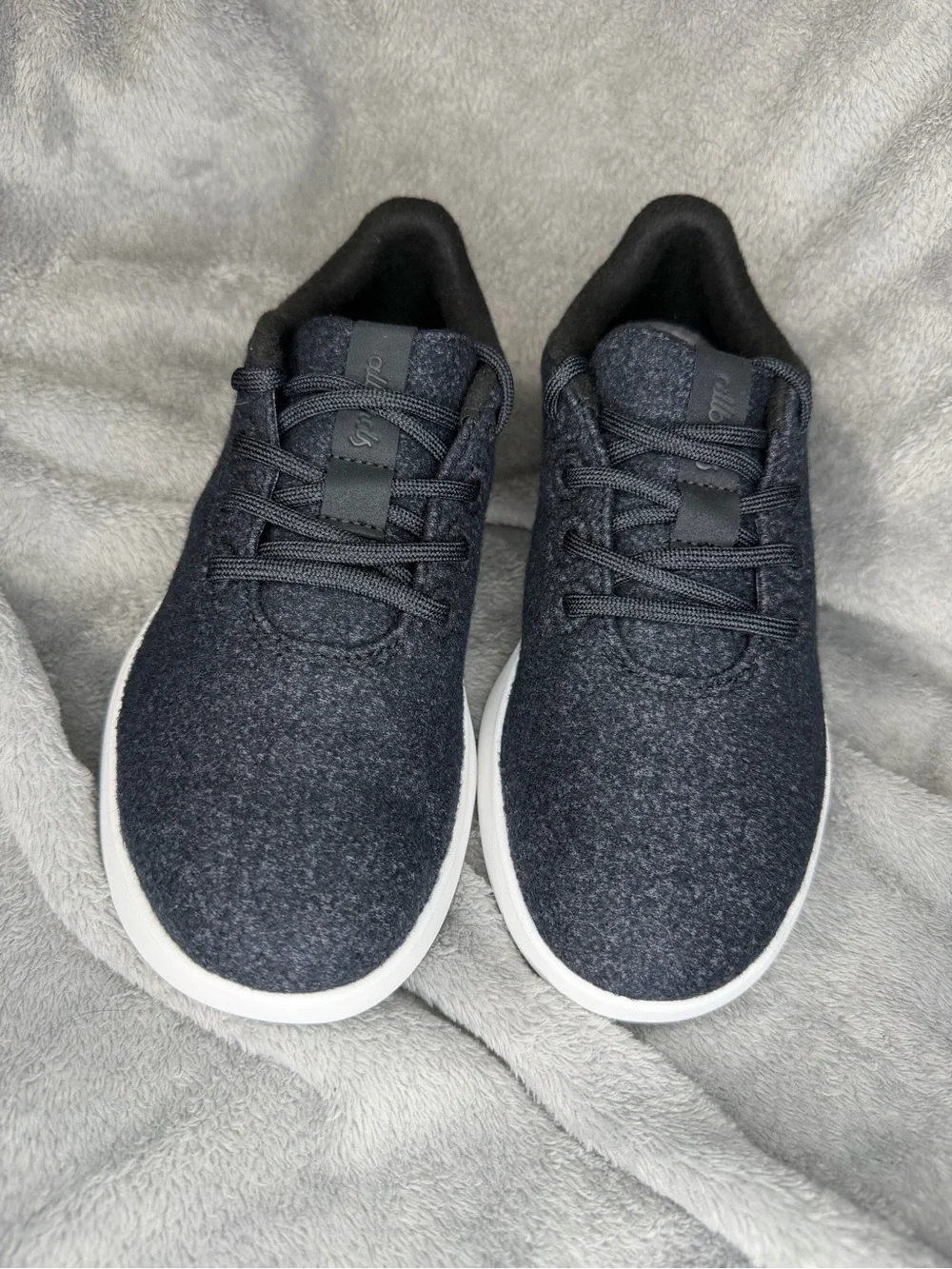 allbirds Men's Black Knit Sneakers with White Sole