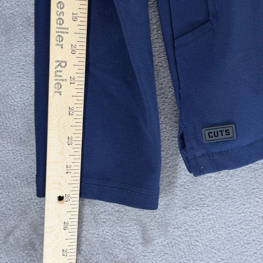 CUTS Pullover Men M MK10341N Navy Blue Quarter-Zip VIVL Logo EUC