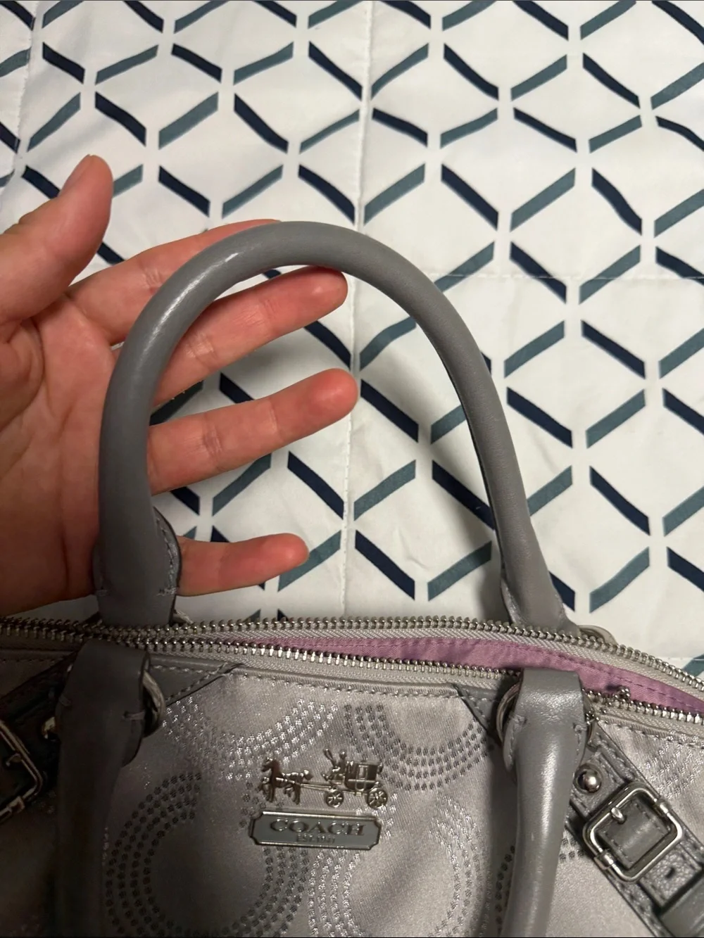 Coach satchel metallic