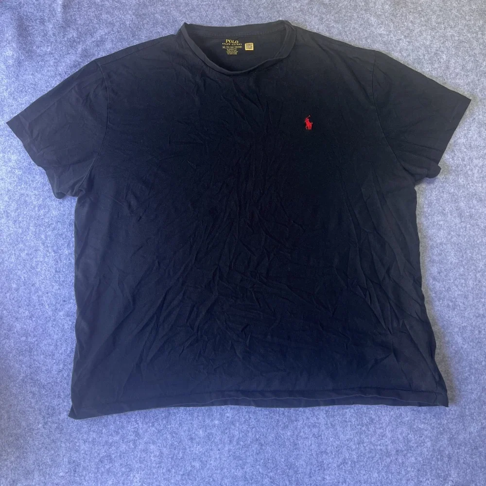 Polo Ralph Lauren Classic‎ Fit T-Shirt XXL Black Red Pony Logo Cotton