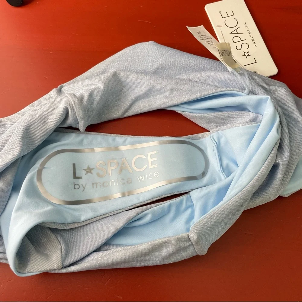 New L*Space Nancy Lee Bitsy Swim Bottoms in Shimmery Light Blue size M