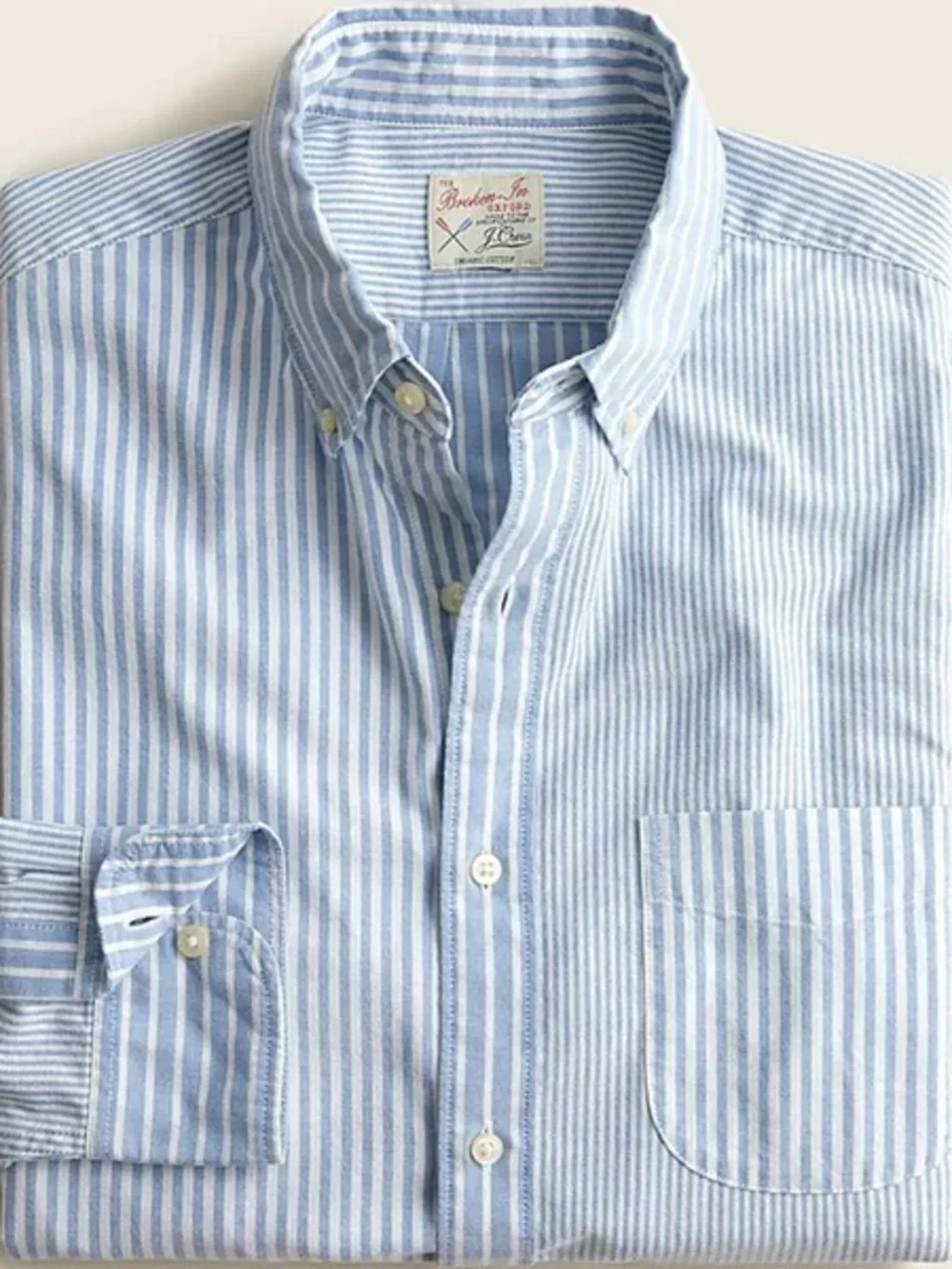 💜J.Crew Slim Broken-In Oxford Shirt – Blue & White | Size M