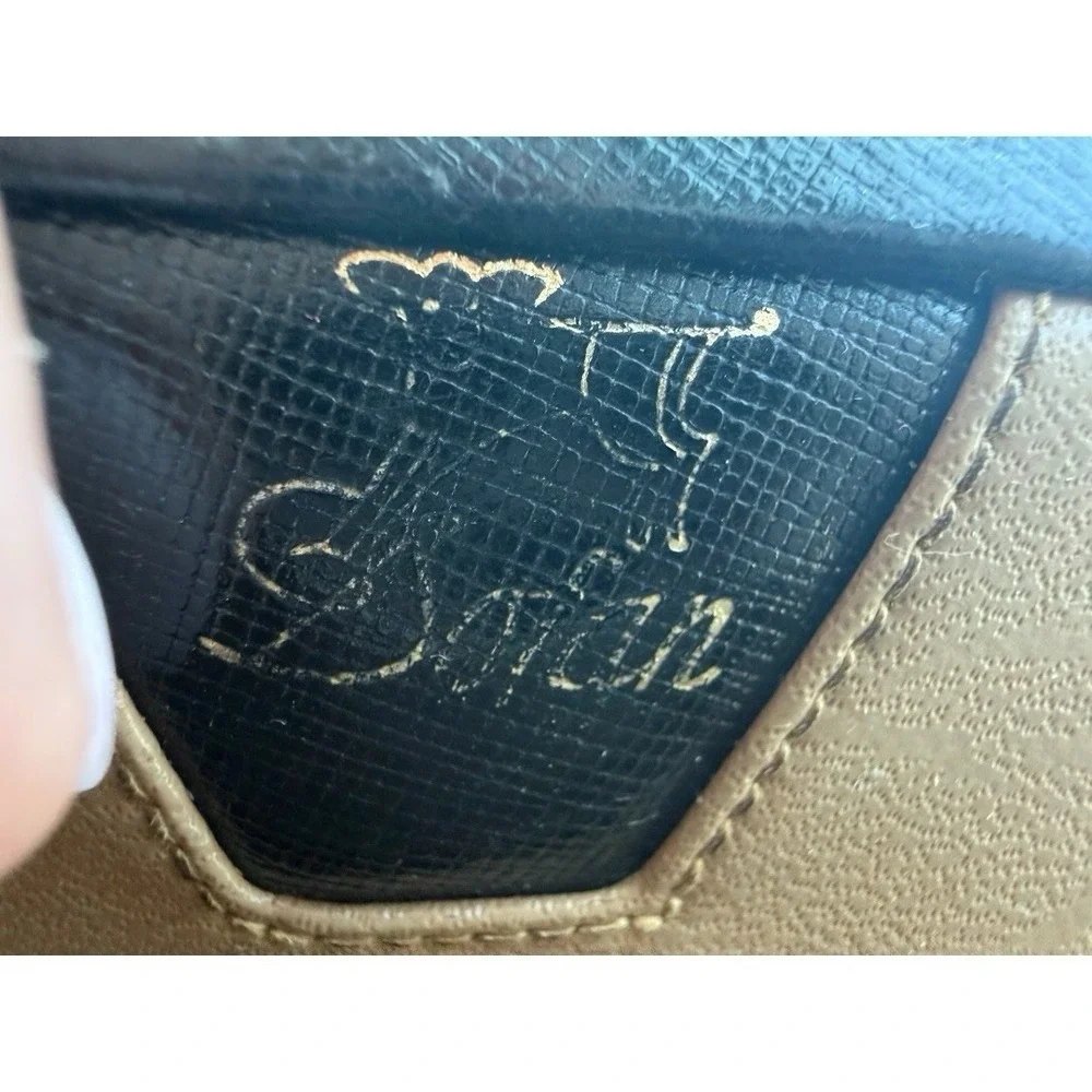 Vintage Dofan Black Leather Kiss Lock Purse‎ Tortoiseshell Lucite Top Handle Bag