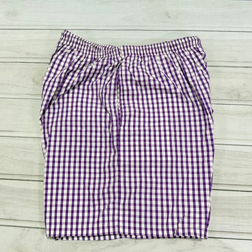Ralph Lauren Purple Label‎ Swim Trunks Shorts Mens L Purple Check Bathing Suit