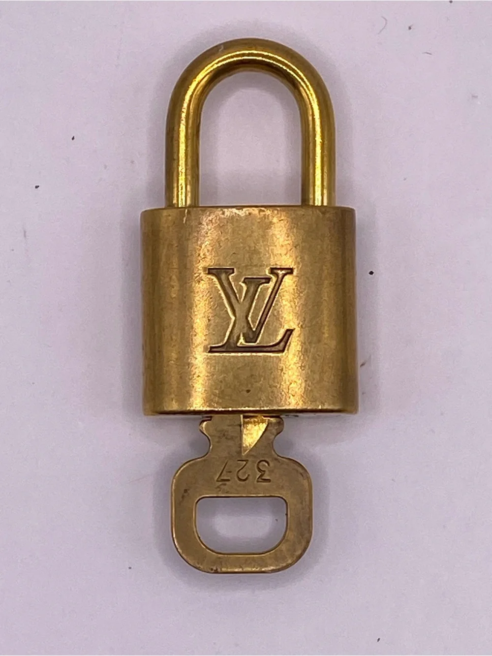 Louis Vuitton Brass Padlock & Key Set 327 Paris Made in France