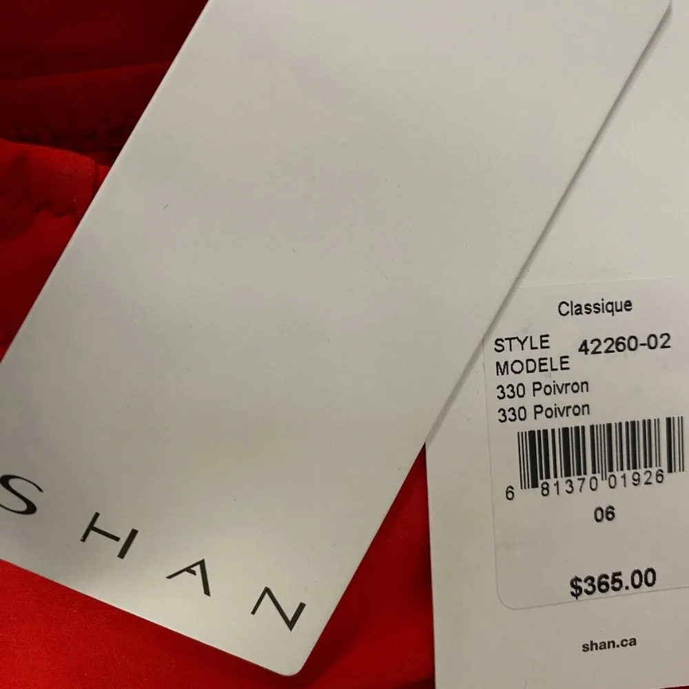 SHAN Red Plunging V-Neck Cross-Over Waist One Piece Swimsuit New With Tags US6