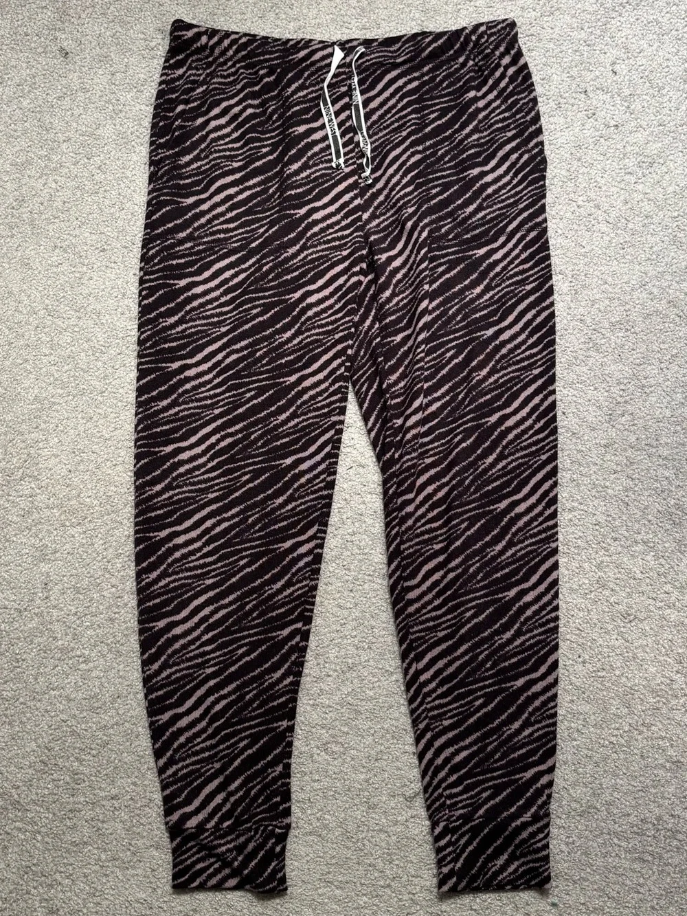 Nine West Sleepwear Purple Zebra Print Soft Joggers