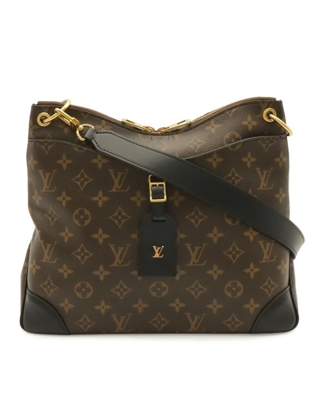 Louis Vuitton Monogram Odeon NM MM Shoulder Bag Crossbody Leather Noir Black