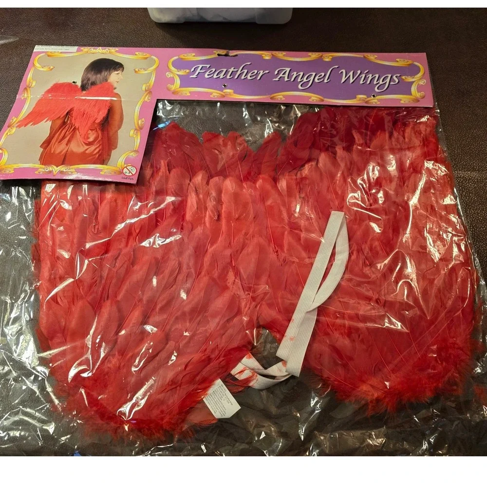 Forum Novelties Red Feather Angel Wings‎ Costume Accessory 22 Inch 54354 NEW