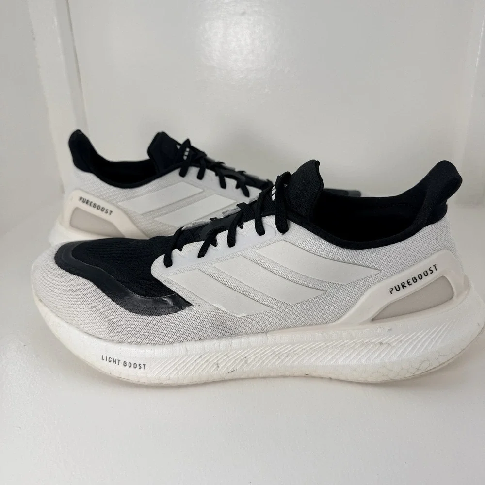 Adidas PureBoost 5 IF9192 White Black Light Boost Running Shoes Men's Size 12