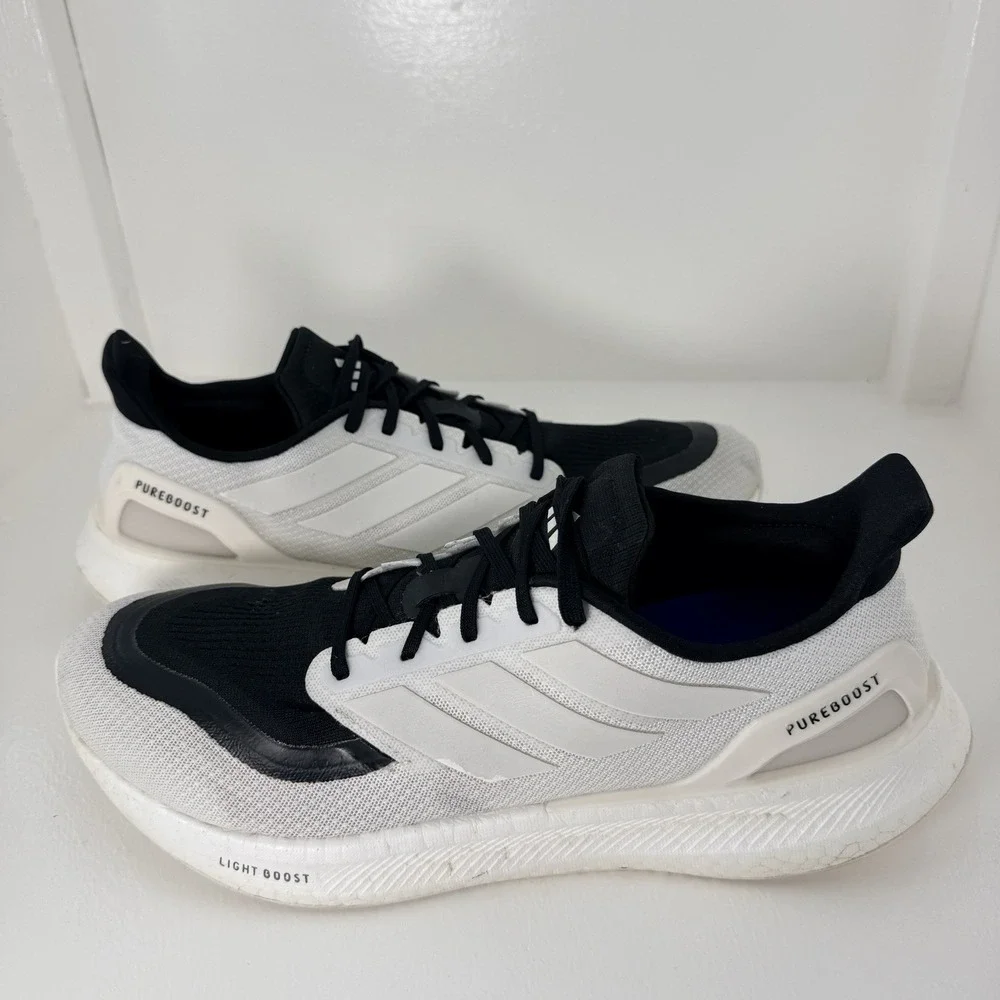 Adidas PureBoost 5 IF9192 White Black Light Boost Running Shoes Men's Size 12