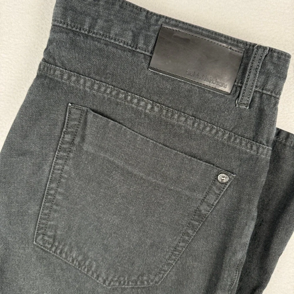 Calvin Klein Jeans‎ Mens 38x32 Washed Black Straight Leg 100% Cotton Denim Pants