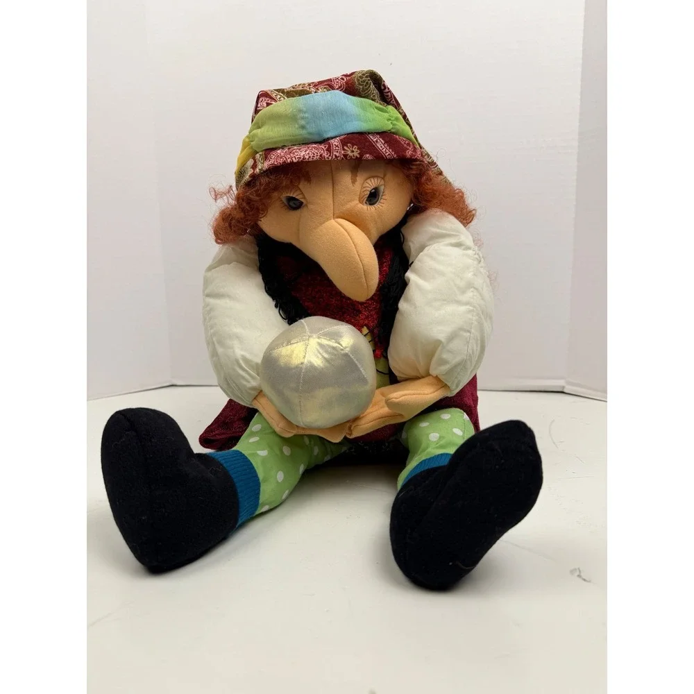 Folkmanis Fortune Teller Puppet Gypsy Witch Crystal Ball Plush‎ Red Hair 13