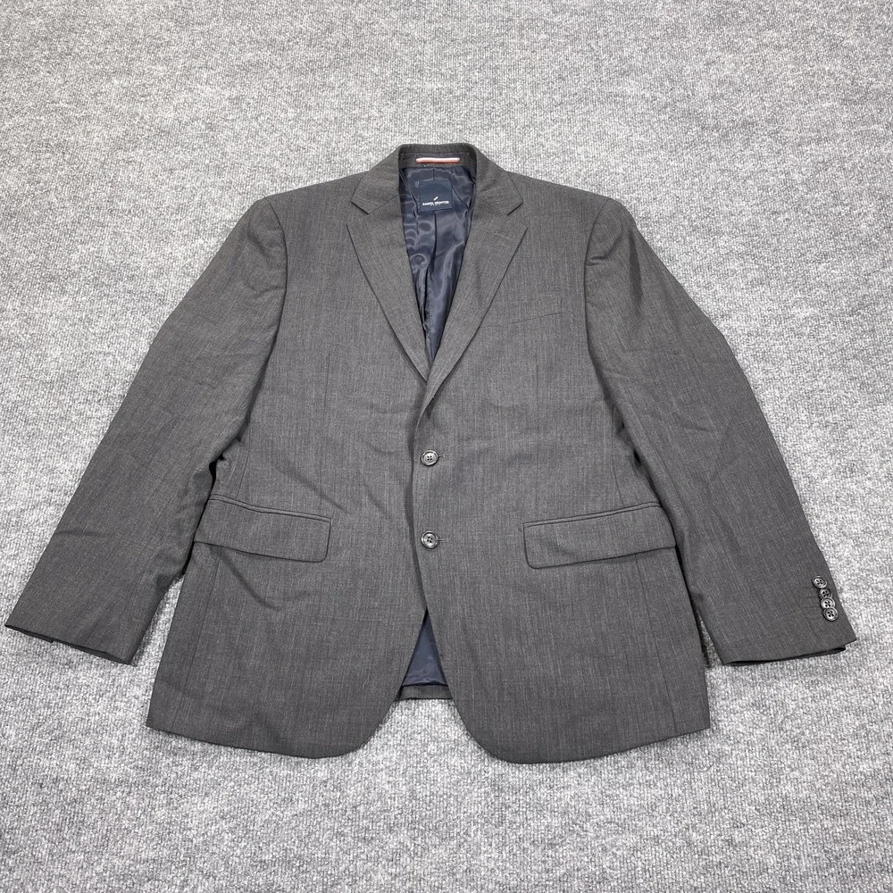 Daniel Hechter Blazer Mens 40S Charcoal Grey 100%‎ Wool Two Button Suit Jacket