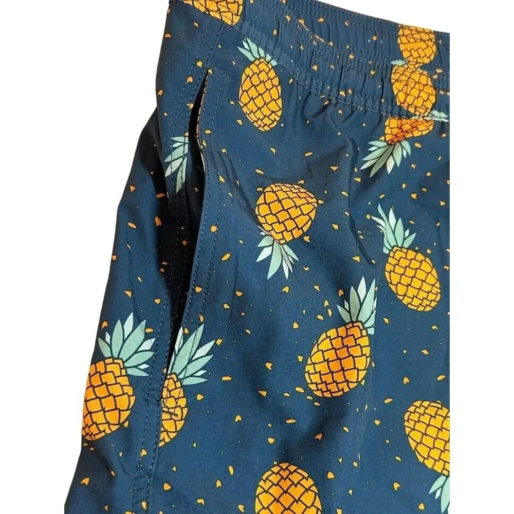 Elysian Men's Pineapple Print‎ Swim Trunks 2XL