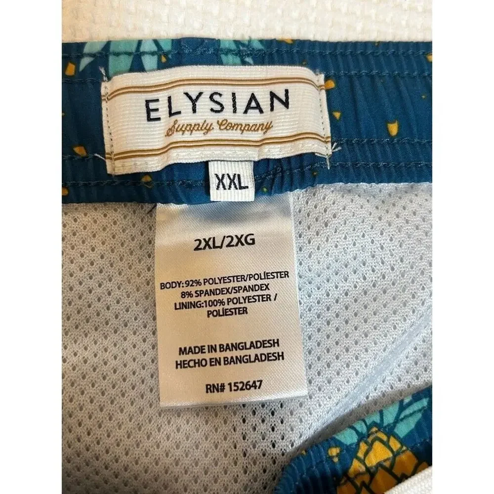Elysian Men's Pineapple Print‎ Swim Trunks 2XL