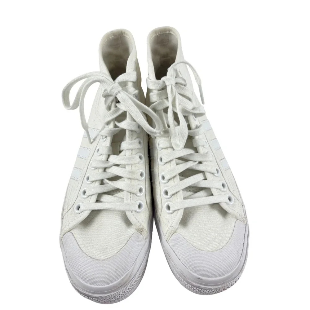 Adidas Nizza Platform High Top‎ Sneakers Womens Size 8 White Canvas FY2782