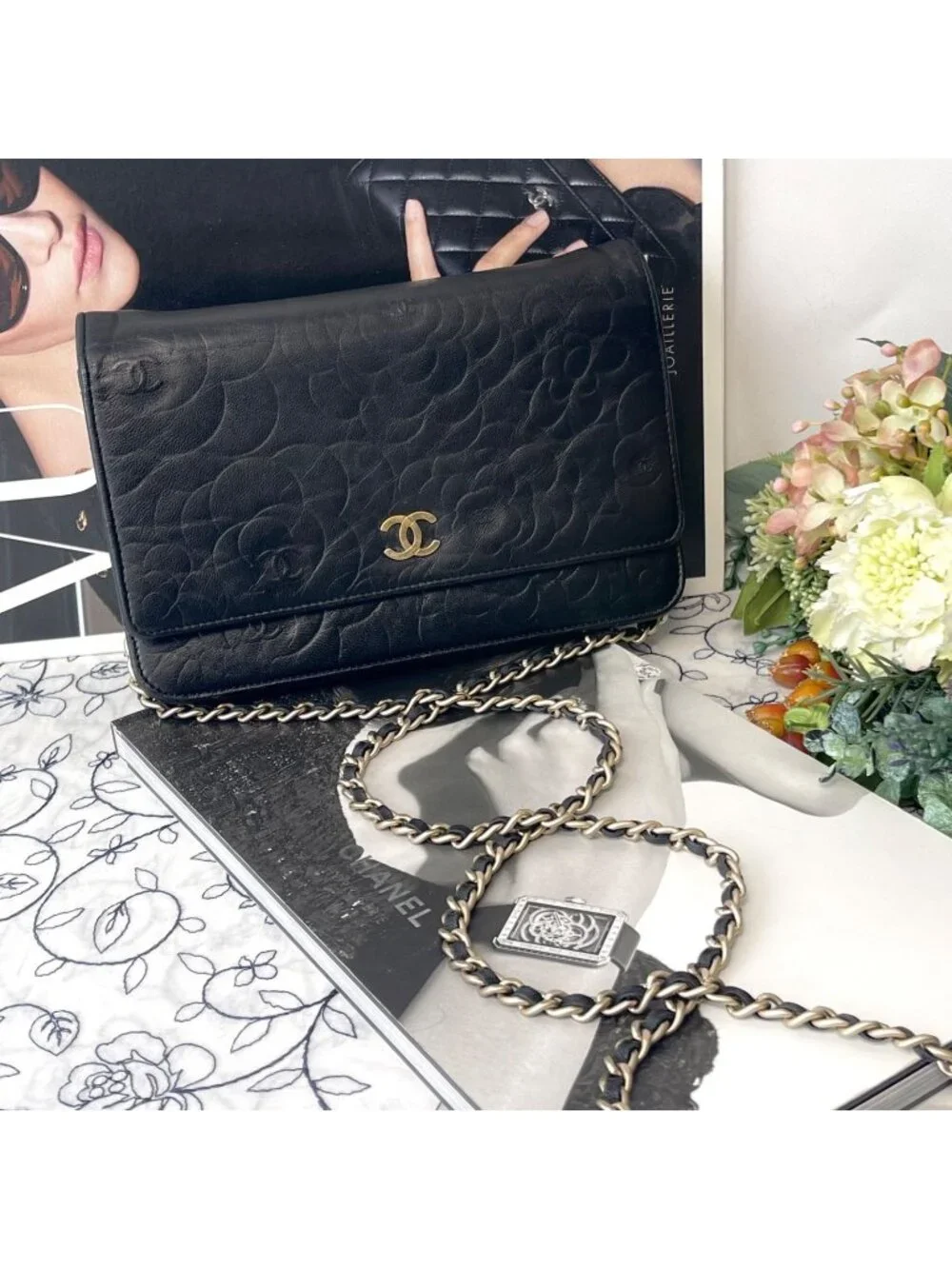 Chanel Chain Wallet Camellia Shoulder Bag