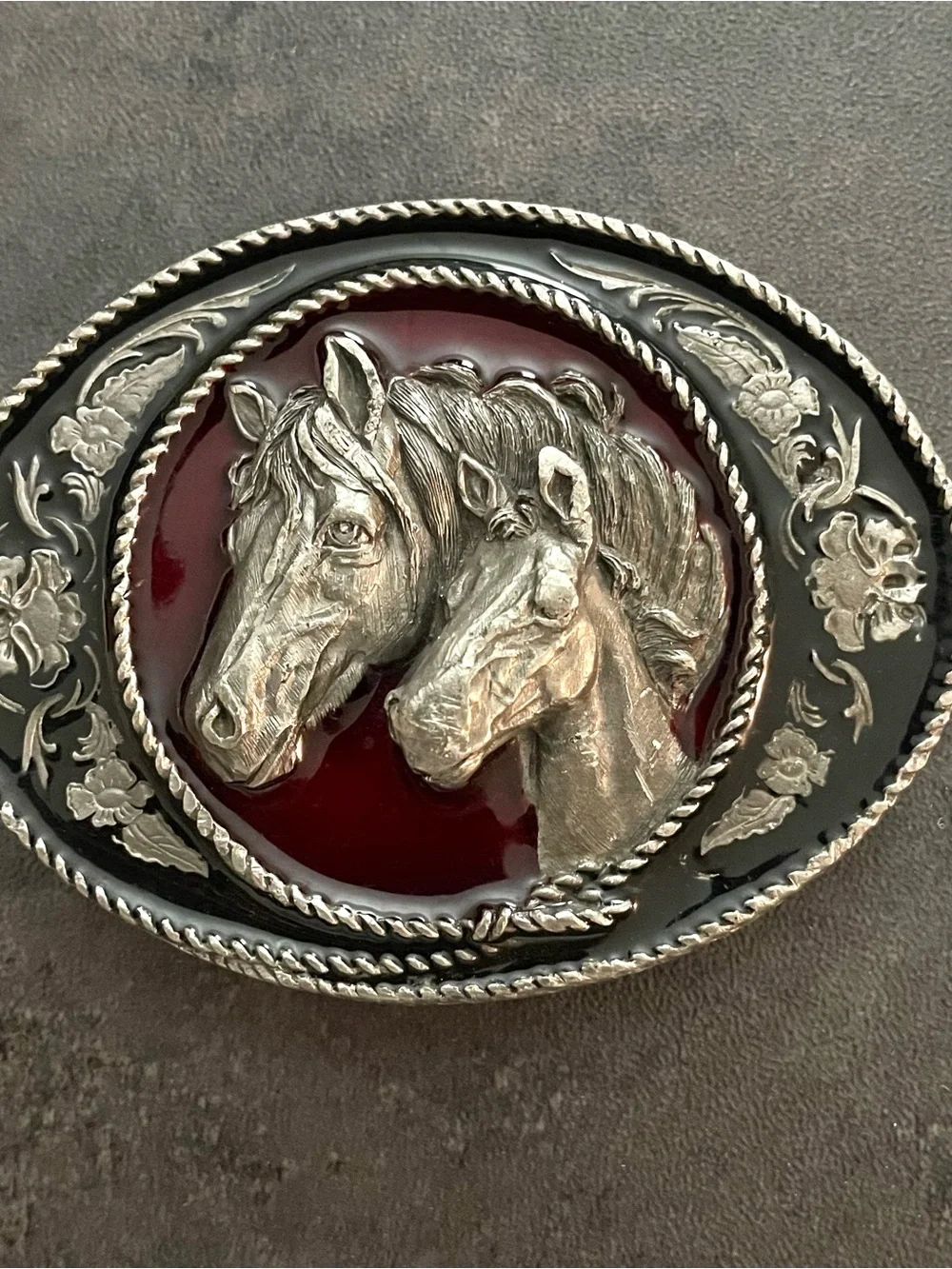 Vintage rare 1991 horse belt buckle for men or women