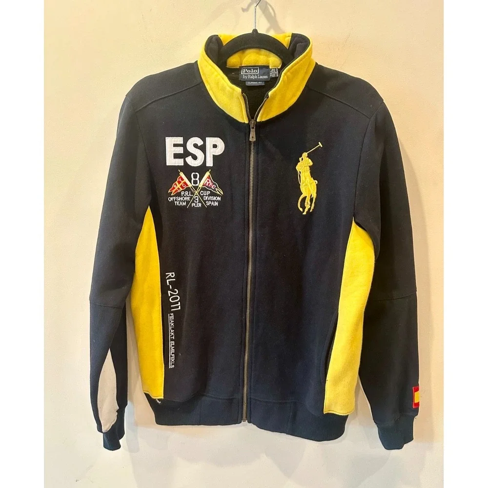 Vintage Polo Ralph‎ Lauren Track Jacket Spain Zip Up Sweatshirt 90s Sizing Below