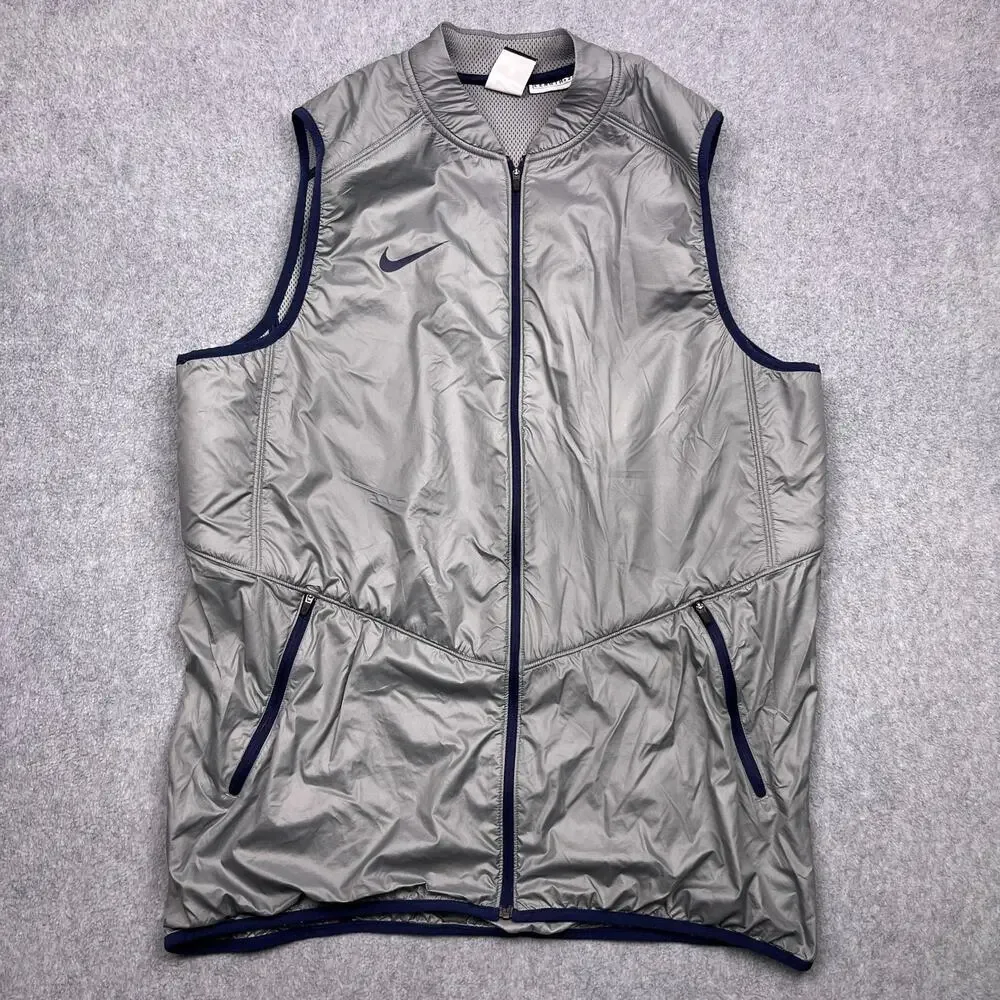 Nike‎ Elite Syracuse University Vest Mens XL Length +2 Gray Mesh Full Zip