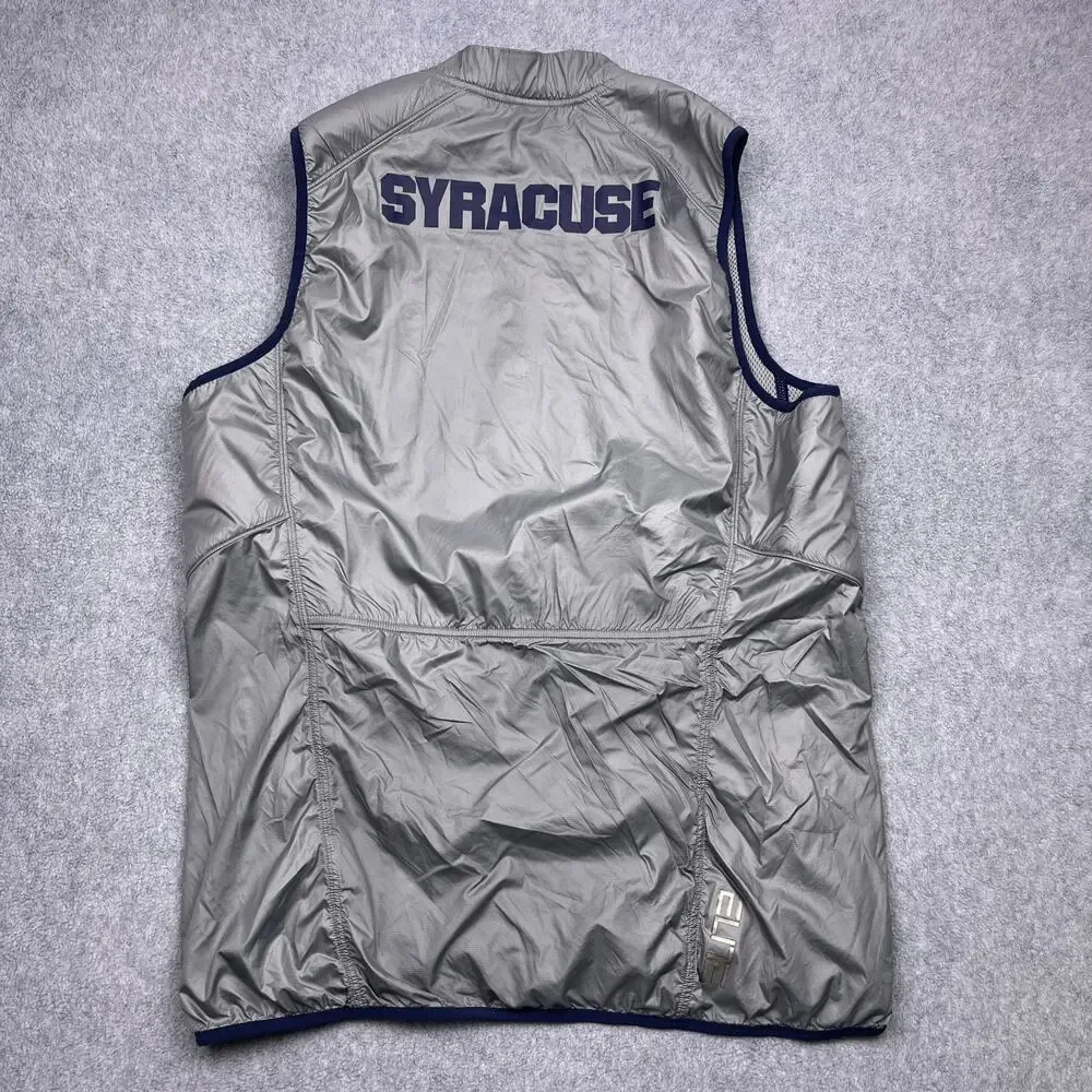 Nike‎ Elite Syracuse University Vest Mens XL Length +2 Gray Mesh Full Zip
