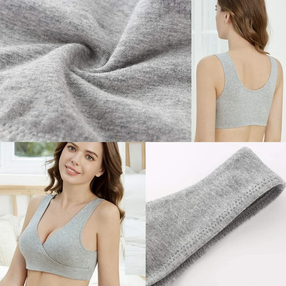 ZUMIY Maternity Nursing Bras Seamless Bra Pregnancy Breastfeeding 3PK-M