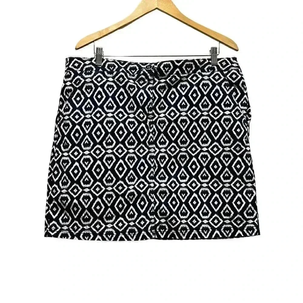 Karen Scott Navy Print‎ Skort Size 14
