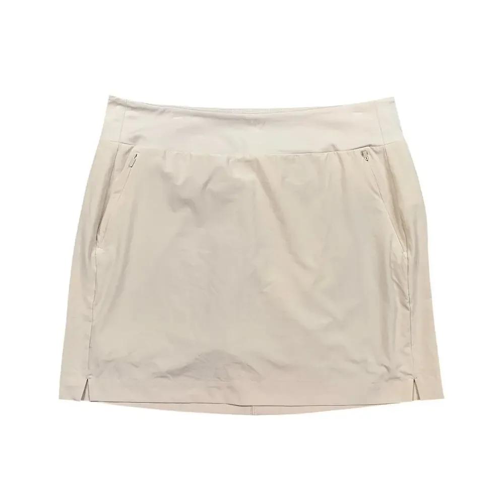 Athleta Skort Womens 16 Beige Soho Built In Mesh Shorts Performance Zip Pockets