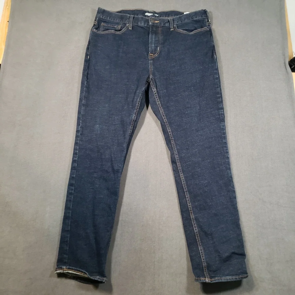 Old Navy Slim Jeans Mens 36x30‎ Blue Rinse Wash Built-In Flex Stretch Tough