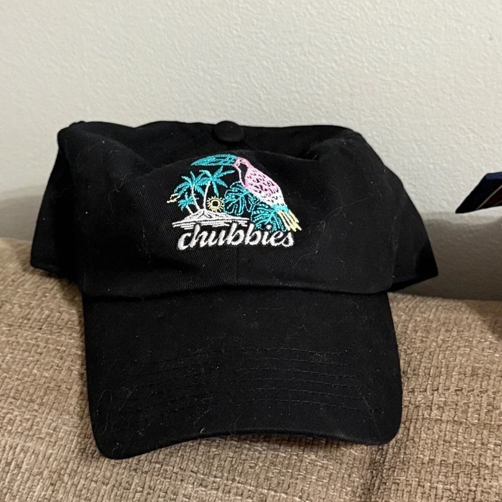 Chubbies Hat‎ Toucan Tropical Embroidery OS Black Excellent Adjustable Dad Cap