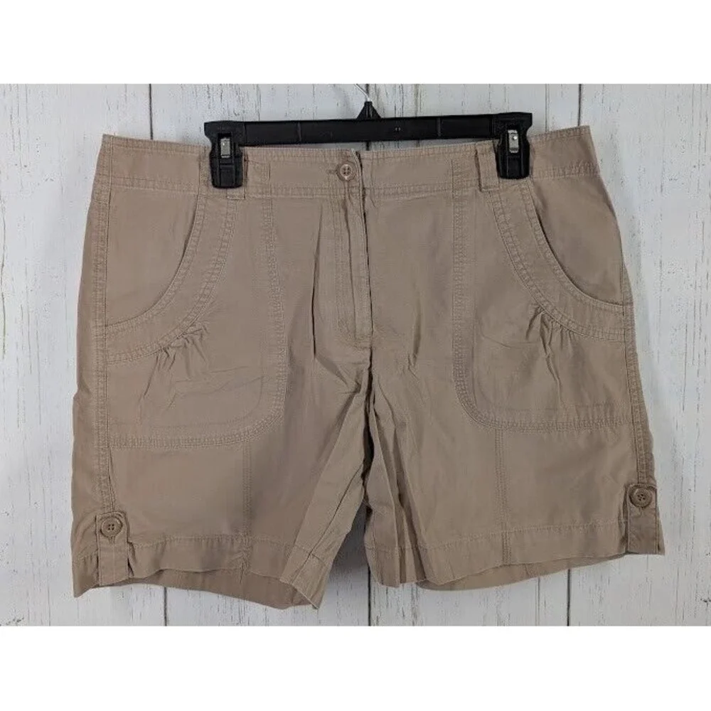 Vanheusen Size 14 Tan 100% Cotton‎ Womens Casual Outdoor Summer Shorts