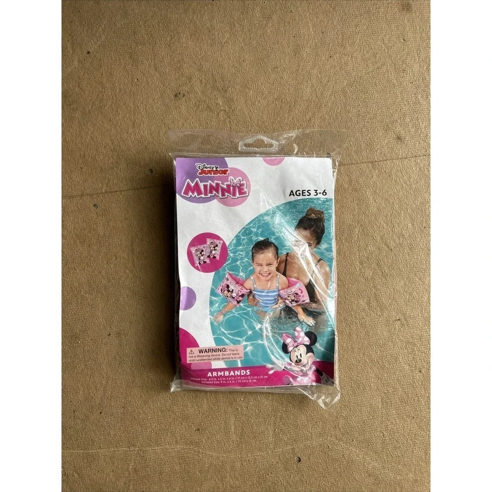 NEW * Disney MINNIE MOUSE PINK INFLATABLE SWIM‎ ARM FLOATS Pool Floaties