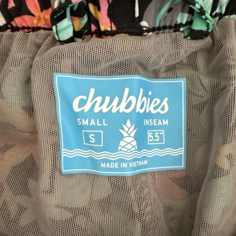 Chubbies' Men's S Classic Swim Trunk Basket Lined Multi Tropical Print 5.5