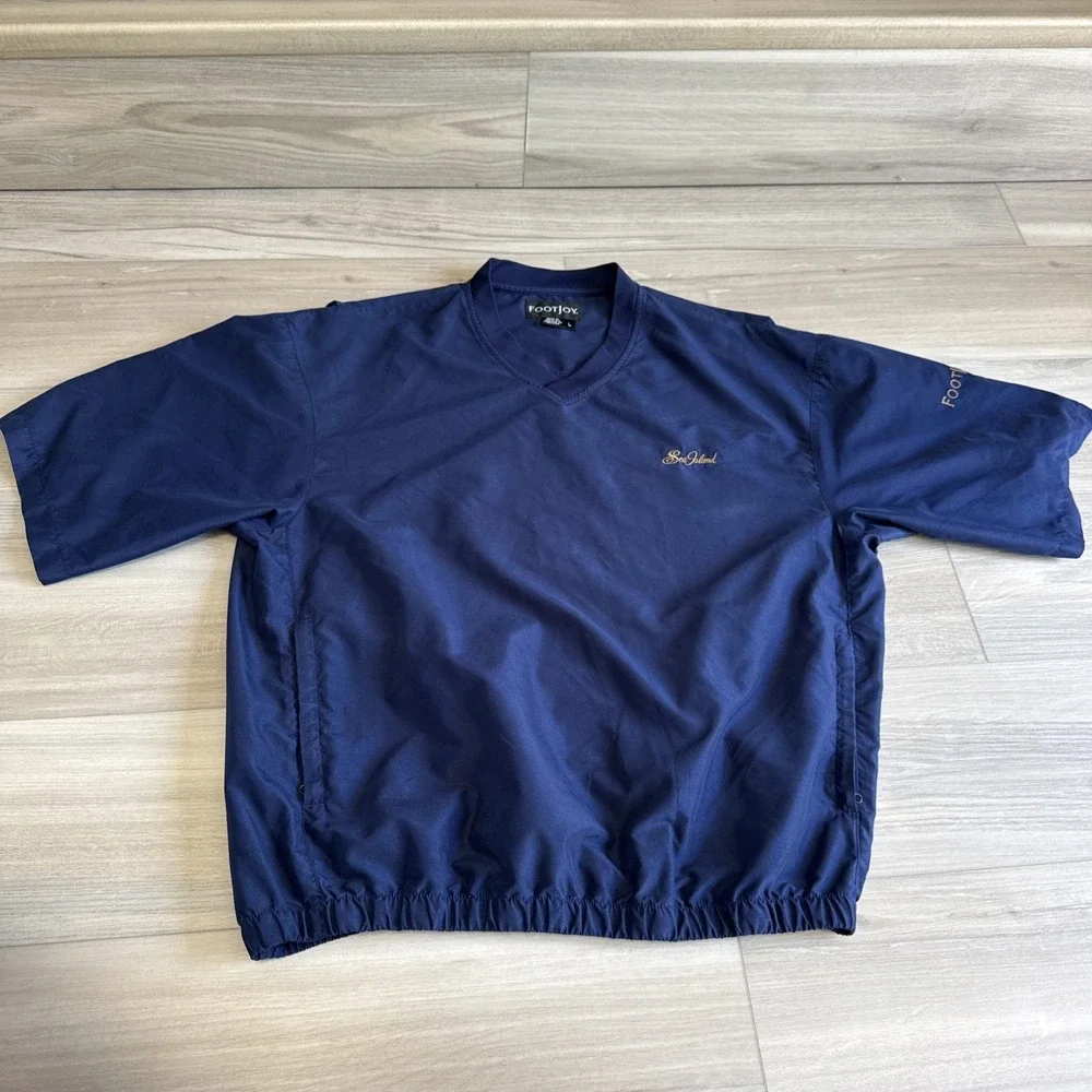 Sea Island Footjoy navy blue Short Sleeve windbreaker Jacket‎ Men's size large