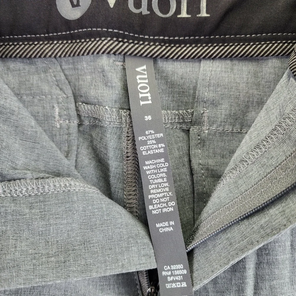 Vuori Meta Pant Mens 36 Grey Heather‎ V431 Performance Trousers Stretch Chino
