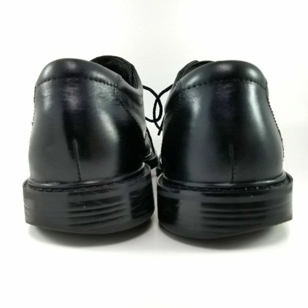 Bostonian Black Leather Derby Shoes Men 9W Square Toe Lace Up Formal Office