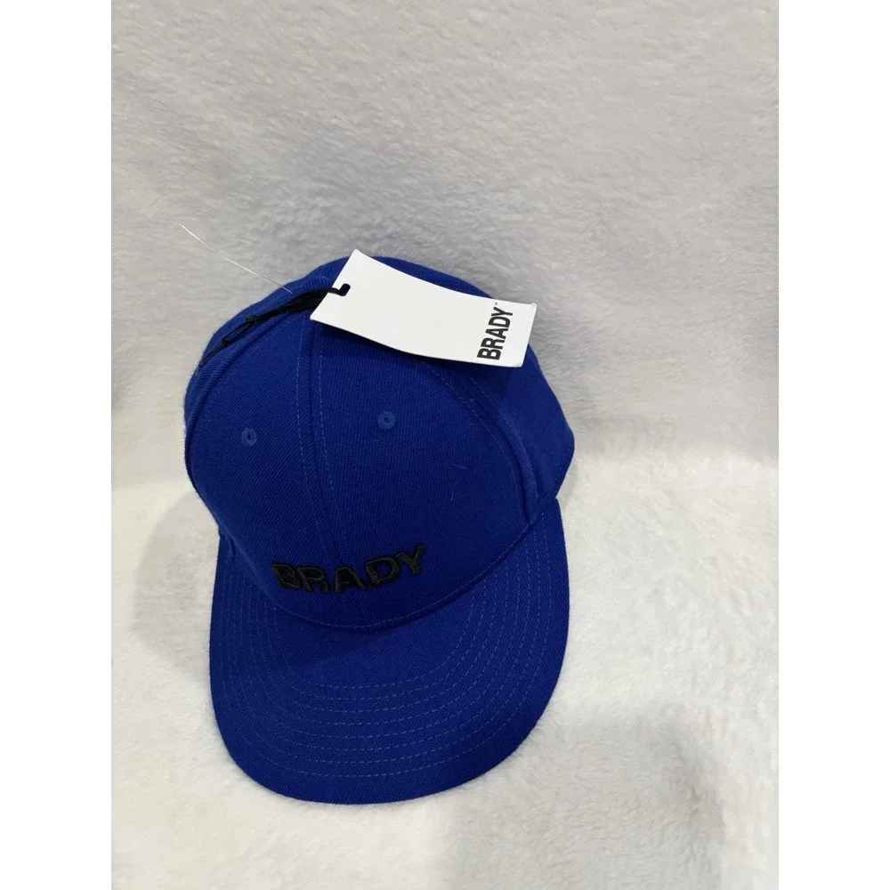 NWT Tom Brady Brand Mens Fitted Hat Cap Blue 57 cm‎ 100% Wool ~ Nice & Fast Ship