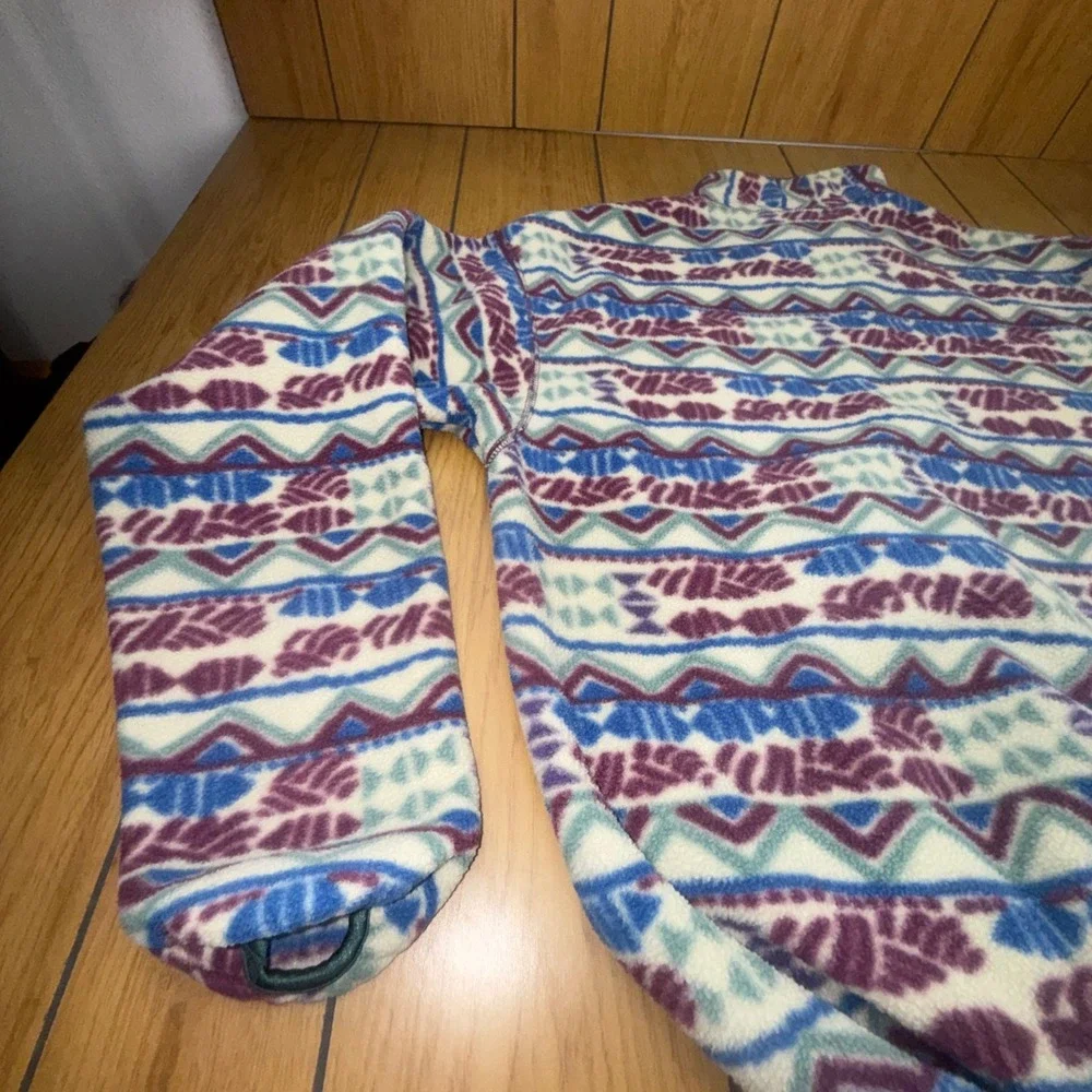 Vintage Columbia‎ Sportswear Mens Fleece Pullover Geometric Tribal Made in USA L