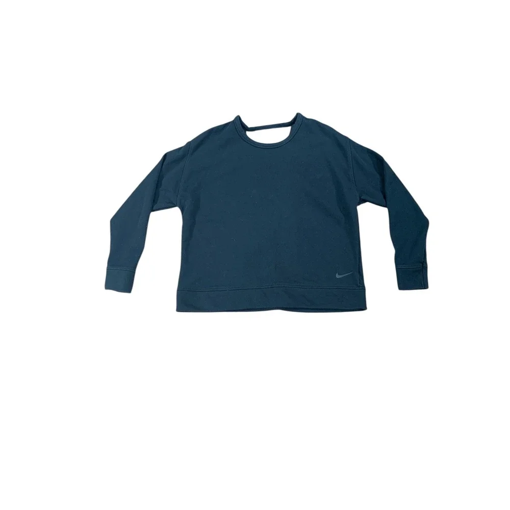 Nike Women's Long Sleeve V-Neck Open Back‎ Workout Sweatshirt