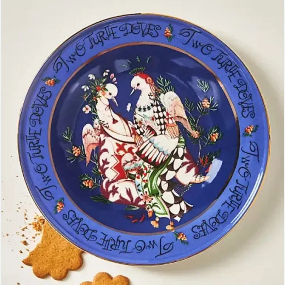 Phannapast Taychamaythakool 12 Days of‎ Christmas Day 2 Stoneware Dessert Plate