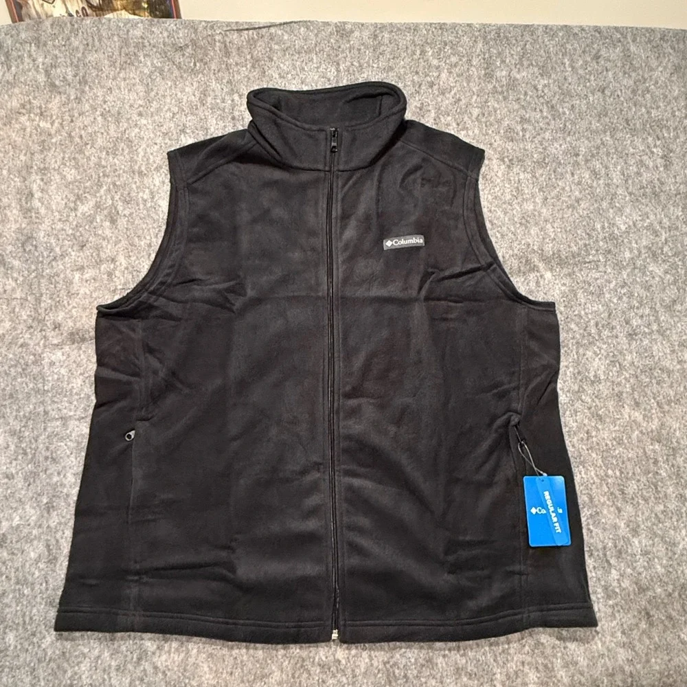 Columbia Mens Steens‎ Mountain Full Zip Fleece Vest Black Regular Fit XXL