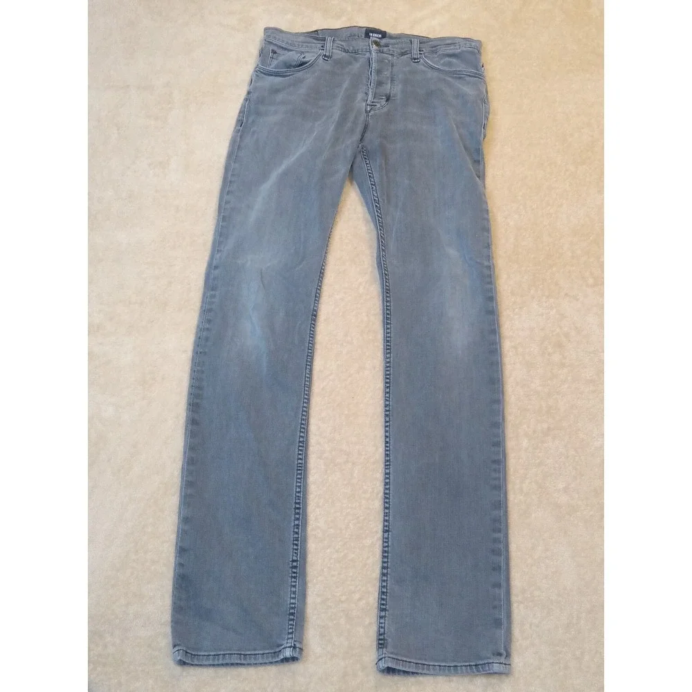 Hudson Men's Sartor Slouchy Skinny Button Fly Jeans Size 33x33 Black‎