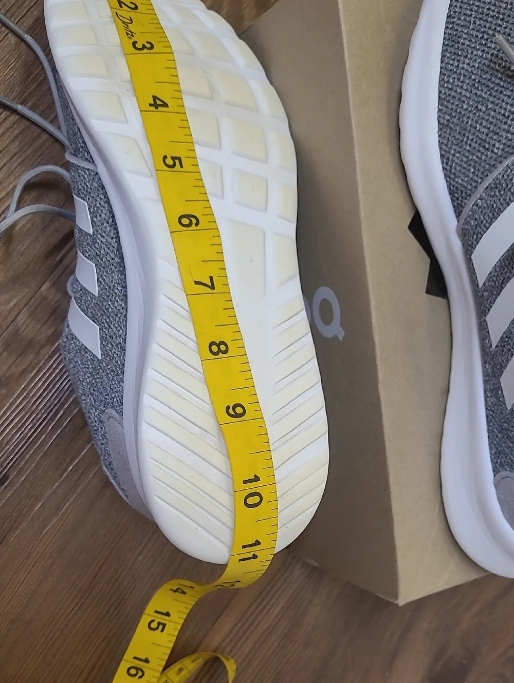 adidas Light Gray Knit Sneakers with White Three Stripes for women size 7.5 used