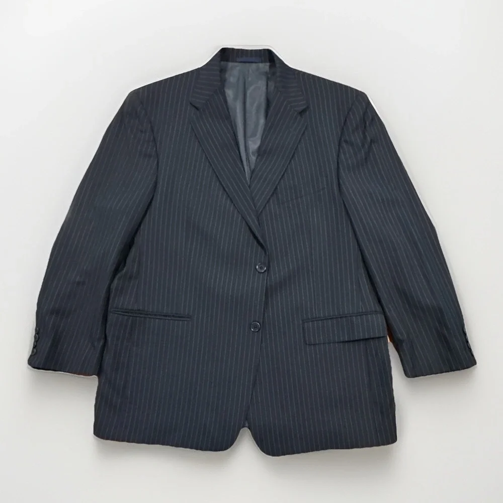 Daniel Cremieux Blue Pinstripe Two-Button‎ Single-Breasted Notch Lapel Blazer