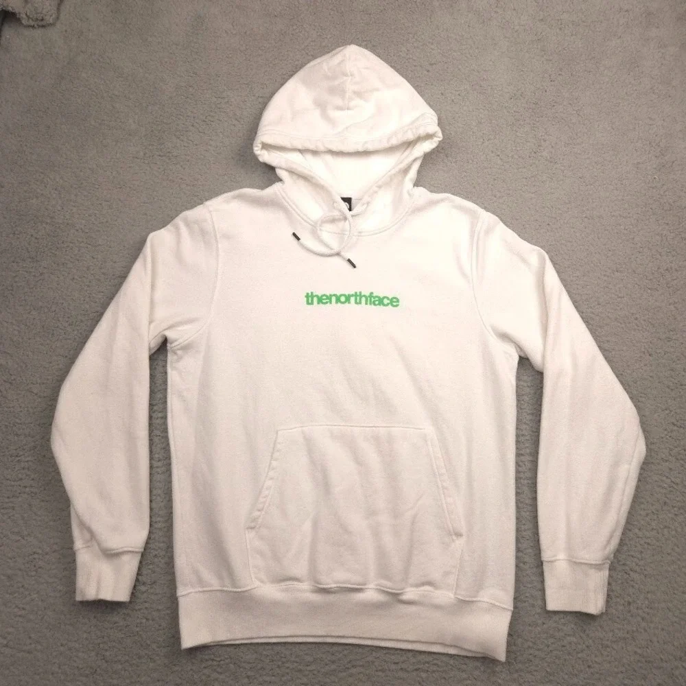The North‎ Face Hoodie Mens M White Fleece Pullover Back Logo Graphic