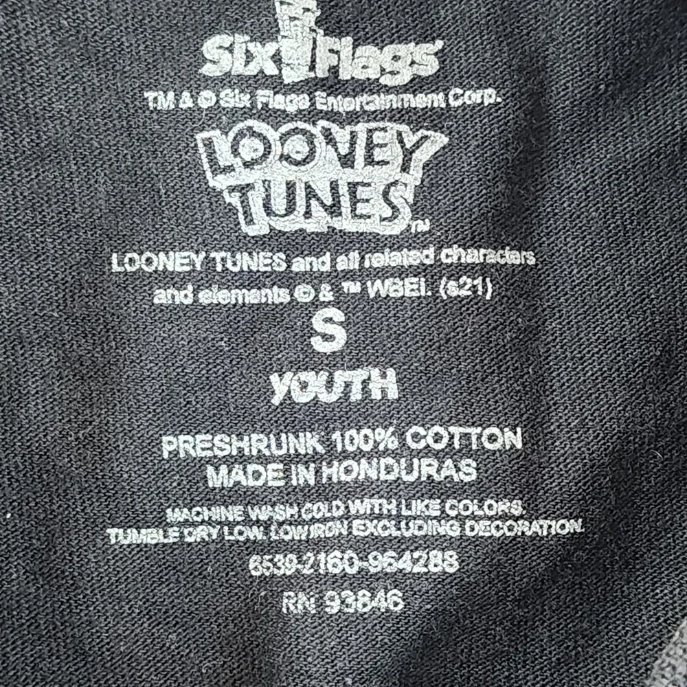 Marvin the Martian Looney Tunes‎ Six Flags Black T-Shirt Youth S