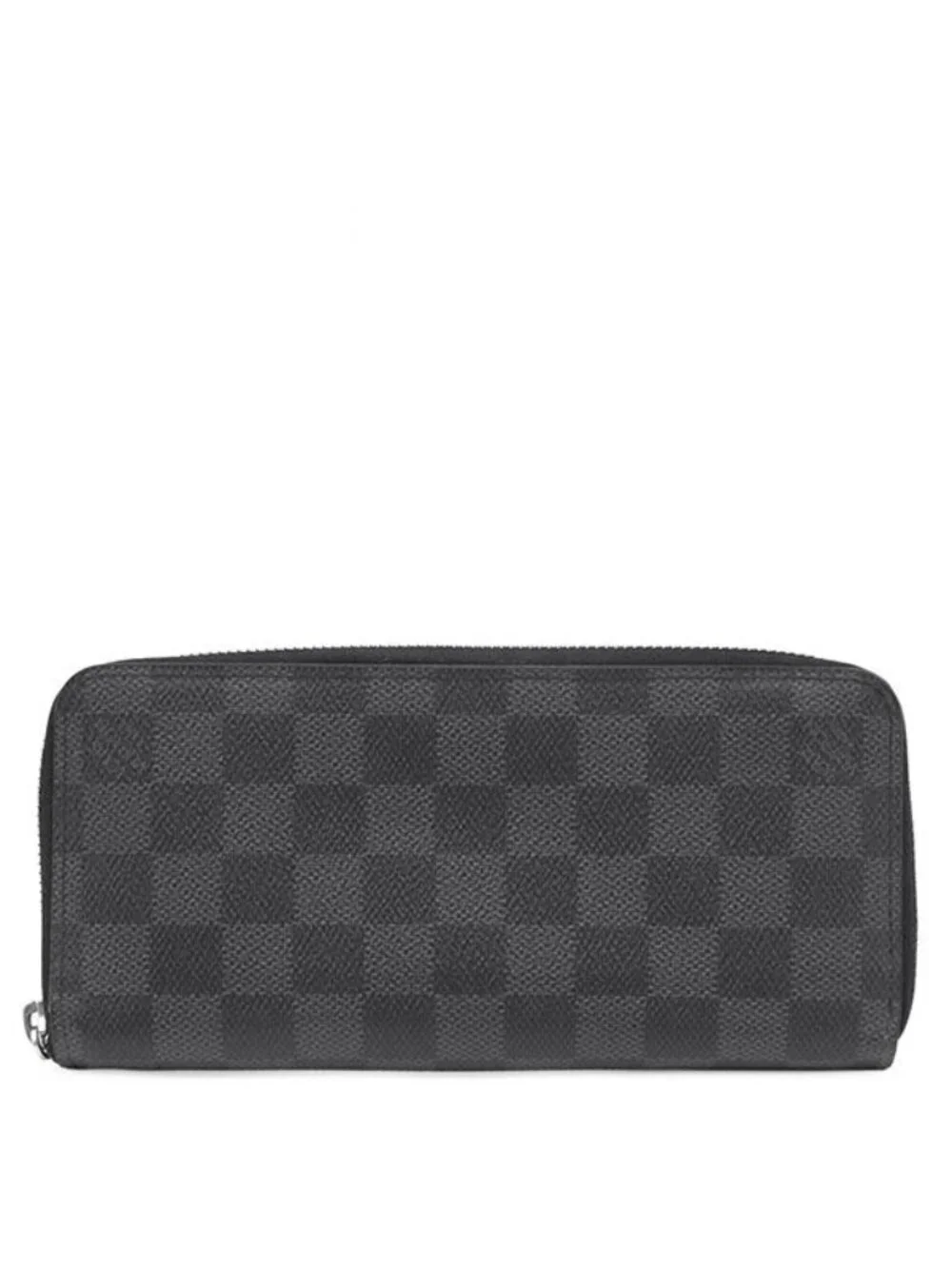 Louis Vuitton Wallet Zippy Vertical Damier Graphite Canvas Silver Zip Around